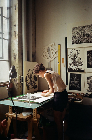 Ulrike Theusner in her studio